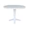 International Concepts 36 in. Solid Wood Round Top Pedestal Table with 12 in. Leaf - 36.1 in.High - Dining Height, White K08-36RXT-23B-36 - alternate 7